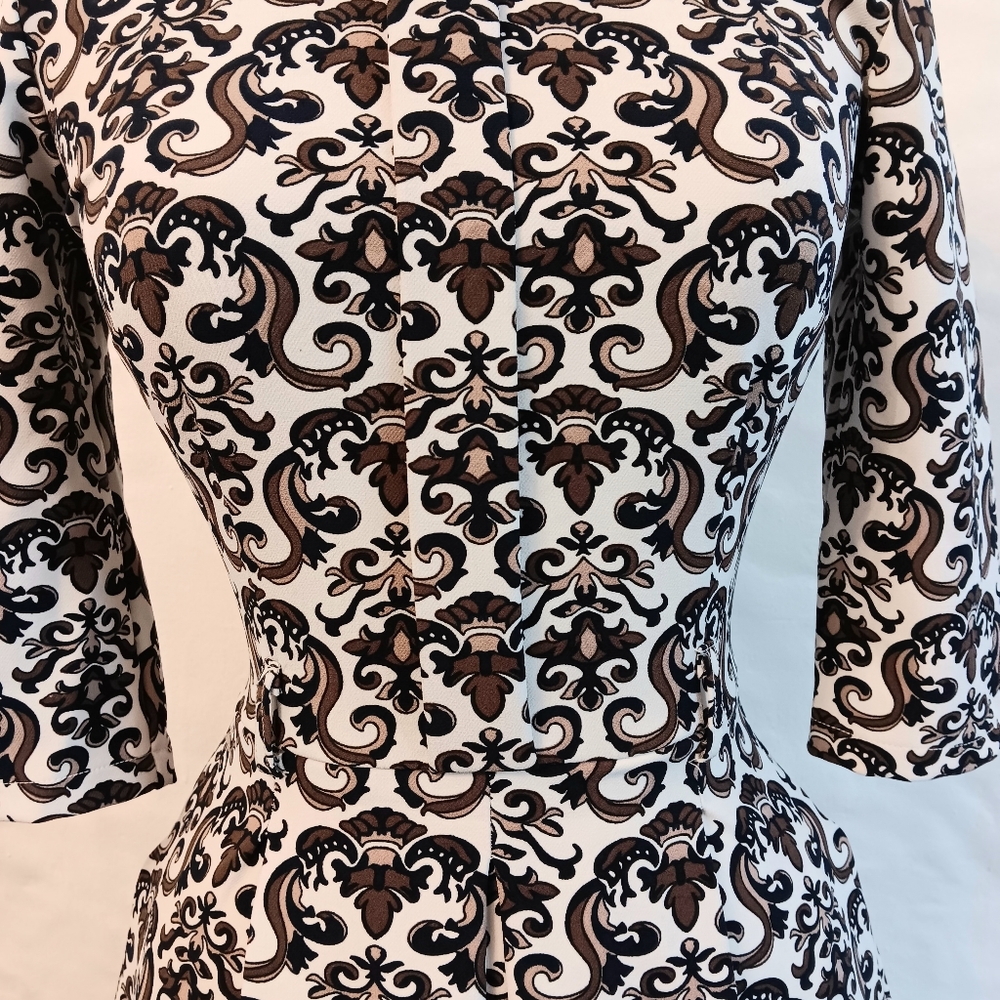 Vintage 70's geometric print maxi hostess dress. Elvin Jones 42, US 6, Small - Picture 10 of 14